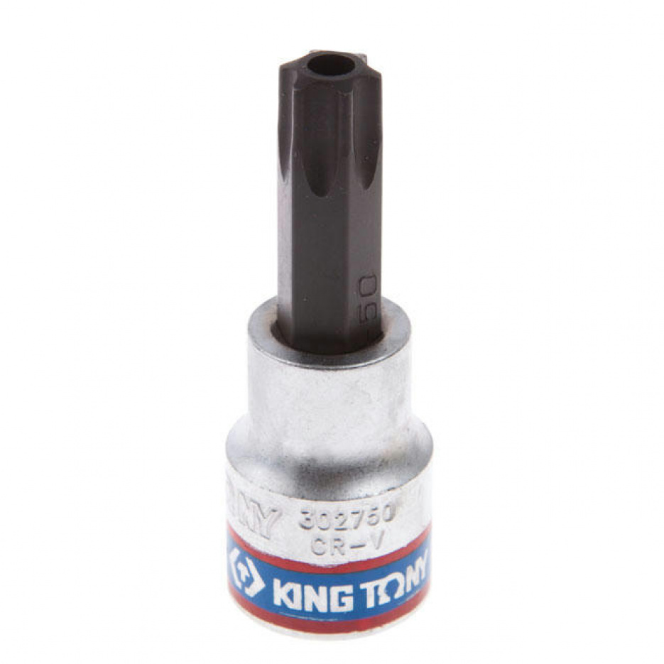 Насадка (бита) торцевая 3/8", Torx, T50, L = 50 мм, с отверстием KING TONY 302750